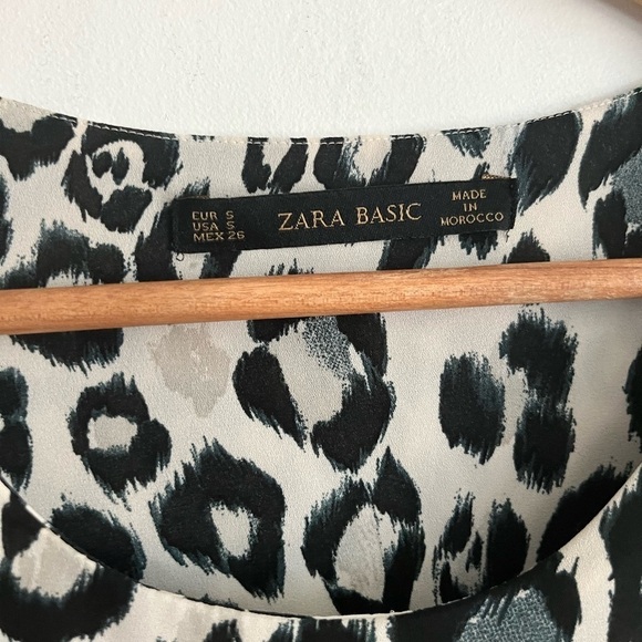 Zara Leopard Print Semi Cropped Blouse - Picture 6 of 7